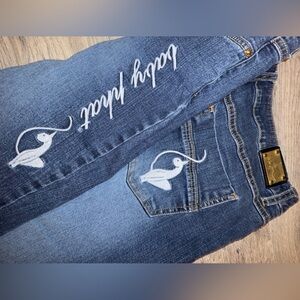 Baby Phat Blue Jeans with White Embroidery